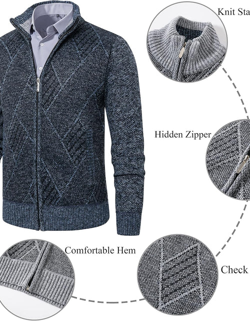 Load image into Gallery viewer, Men'S Cardigan Sweaters Casual Full Zip Sweaters Knitted Cardigan with Pockets
