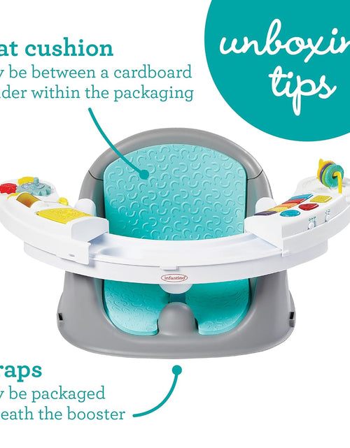 Load image into Gallery viewer, Music &amp; Lights 3-In-1 Discovery Seat and Booster - Convertible, Infant Activity and Feeding Seat with Electronic Piano for Sensory Exploration, for Babies and Toddlers, Teal
