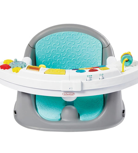 Music & Lights 3-In-1 Discovery Seat and Booster - Convertible, Infant Activity and Feeding Seat with Electronic Piano for Sensory Exploration, for Babies and Toddlers, Teal