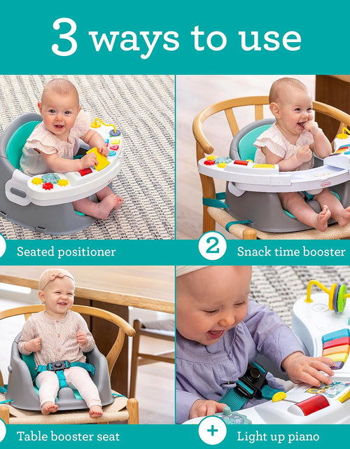 Load image into Gallery viewer, Music &amp; Lights 3-In-1 Discovery Seat and Booster - Convertible, Infant Activity and Feeding Seat with Electronic Piano for Sensory Exploration, for Babies and Toddlers, Teal
