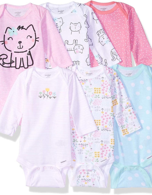 Load image into Gallery viewer, Baby-Girls 6-Pack Long Sleeve Bodysuits
