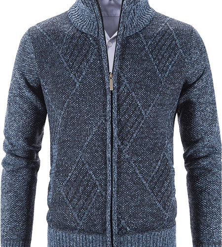 Men'S Cardigan Sweaters Casual Full Zip Sweaters Knitted Cardigan with Pockets